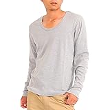 [スペイド] Tシャツ メンズ 長袖 Vネック Uネック ロングTシャツ 無地 プレーン【w188】