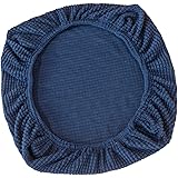 F Fityle 椅子カバー オフィス用 チェアカバー ダイニングチェアカバー 伸縮素材 座面部分 着脱簡単 全9色 - ダークブルー