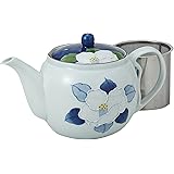 西海陶器波佐見焼 ポット 一珍山茶花柄 (スーパーステンレス茶こし付) 60183-B01-60183