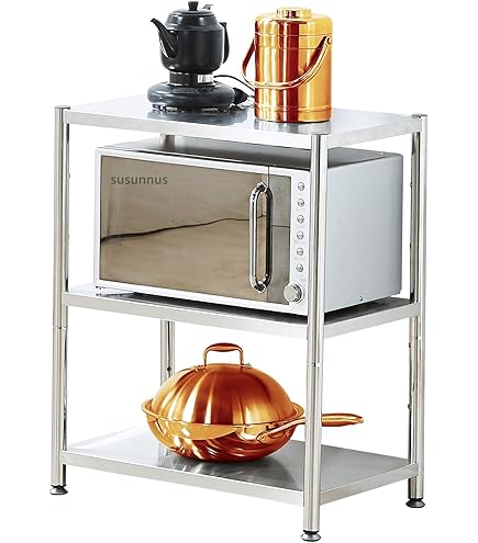 Amazon｜ステンレスユニットシェルフ・ステンレス棚セット ワイド 小