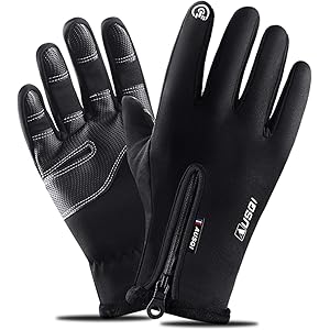 AUSQI 防寒グローブ 自転車 手袋 ワークマン 冬用 防水手袋 防風 スマホタッチパネル対応 厚手保温 登山 ランニ…