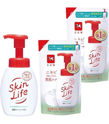 Amazon | 【本体+詰替1個】スキンライフ 薬用泡のふんわり洗顔 （医薬