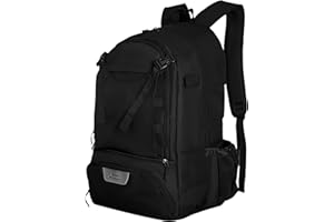 ラクロスバックパック ラクロスバッグ 男の子用 大型ラクロスバックパック 調節可能なストラップ付き フィールドホッケーバッグ スティックホルダー&外部ヘルメットホルダー付き 男の子用 大人用ヘルメットバックパック 36-55L ブラック