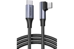UGREEN USB C ケーブル L字 100W USB Type-C iPhone 充電ケーブル L型 PD/PPS急速充電/データ転送 2M | タイプ C to Cコード 高耐久性 iPhone 17/16/15シリーズ、MacBook/iPad/Galaxy/Pixel/Google/HP/SwitchなどUSB-Cデバイス対応【ビデオ出力・映像転送非対応】