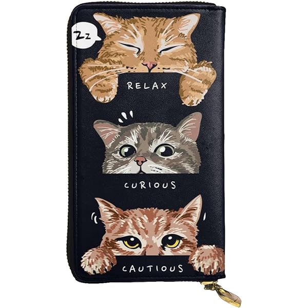 Amazon | [XiANGH] メンズ 長財布 八割れ 猫 ハチワレ猫ちゃん 小銭