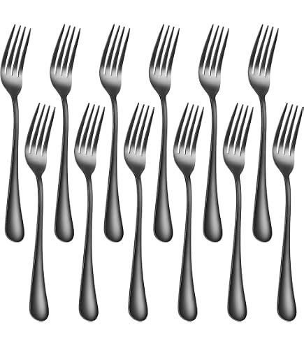 Tramontina Steak Fork Set - 6 Piece Jumbo Forks With Polywood Handles - Light Black, Made In Brazil - View #5