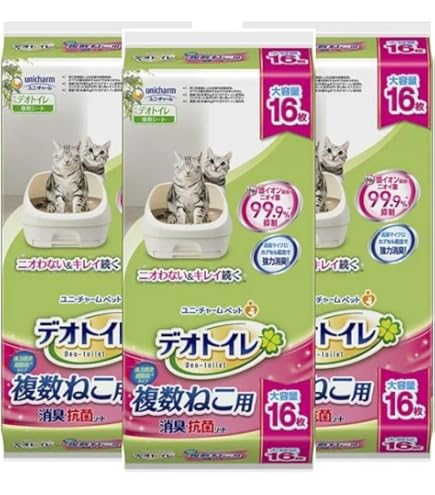 Amazon.co.jp: 【まとめ買い】デオトイレ 消臭・抗菌シート 複数ねこ用