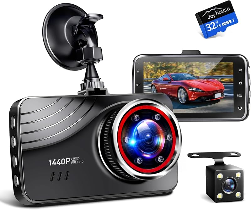 ドライブレコーダー 前後カメラ 2026進化モデル ドラレコ 1440PフルHD 駐車監視対応 赤外線暗視ライト 370万画素 全国LED信号機対策 170度広角 動体検知 HDR/WDR技術搭載 3インチ液晶モニター ループ録画 リバース連動 Gセンサー搭載 上書き機能 エンジン連動 高温保護 車載カメラ 取り付け簡単 小型ドラレコ 32GBSDカード どらいぶれこーだー 日本語説明書付き