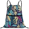 WANDF Gym Sack, Knapsack, Drawstring Shoes, Storage, Waterproof, Lightweight, Swimming, Club Activities, Exercise, Travel