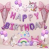 風船 誕生日バルーン 飾り付け ユニコーン 風船 セット Happy Birthday パーティー 豪華で大容量 女性 子供 少女のための誕生日バルーン誕生日装飾セット PartyUnion