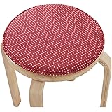 インテリア 椅子用座布団 座布団カバー スツールカバー 丸椅子カバー チェアカバー クッションカバー スツールクッション 丸型シートクッション（レッド）