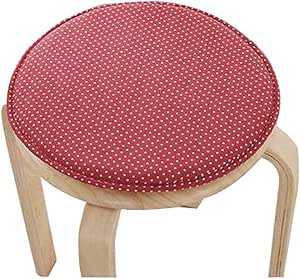 インテリア 椅子用座布団 座布団カバー スツールカバー 丸椅子カバー チェアカバー クッションカバー スツールクッション 丸型シートクッション（レッド）