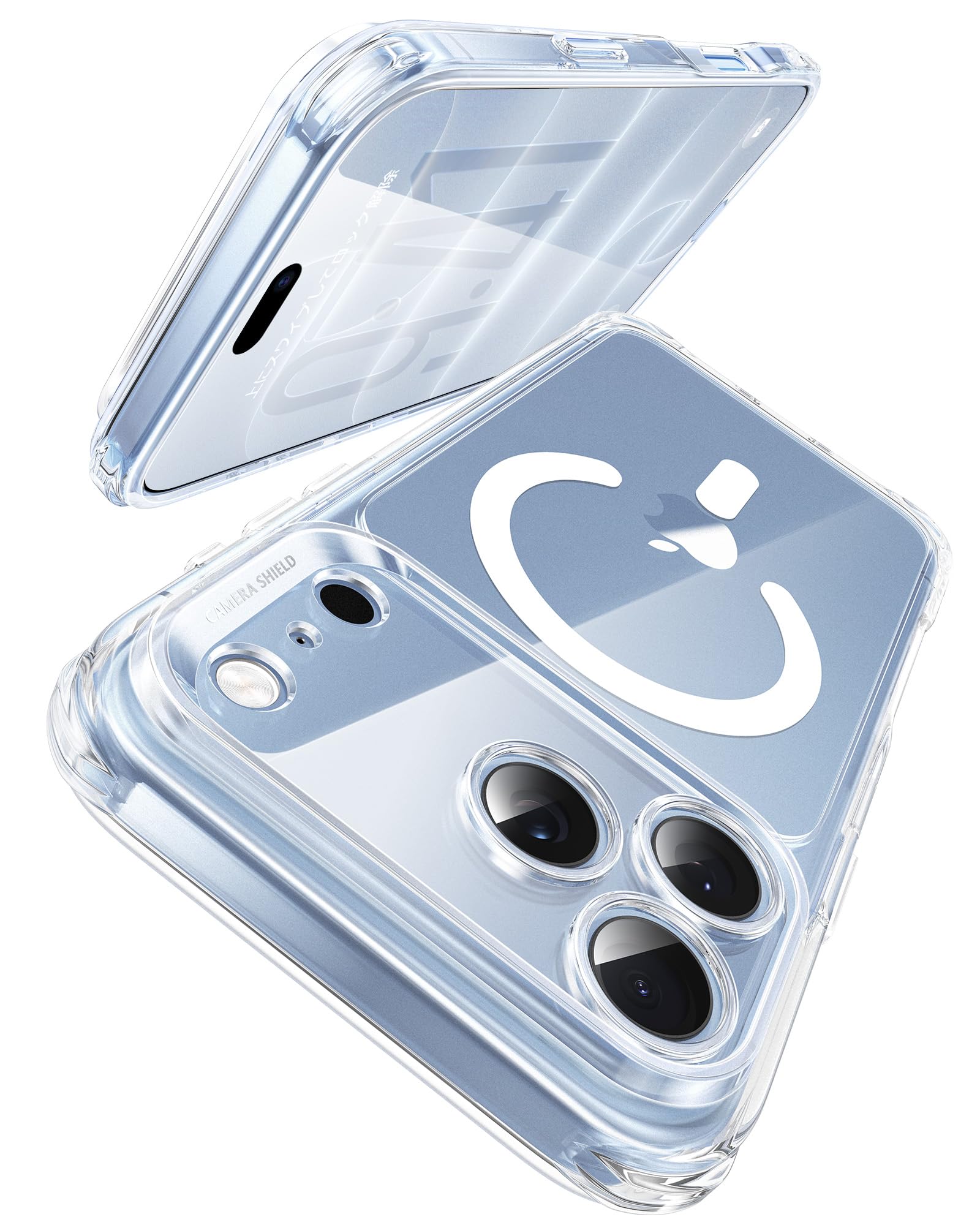 Maledan iPhone 18 Pro ケース MagSafe対応 クリア 極々透明感 強化エアクッション 4倍米軍MIL規格 全面保護 | 独立レンズガード 耐衝撃 黄変防止 いphone18pro ケース magsafe 最大18N強力磁力