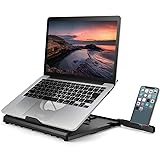エレコム ノートPCスタンド 折りたたみ 8段階 スマホスタンド付 ~15.6インチノートPC対応 折りたたみ時サイズ:幅280×奥行280×高さ26mm 耐荷重:10kg ブラック PCA-LTS8BK