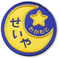 Amazon.co.jp: [刺繍ザウルス] 月と星 お名前 ワッペン アイロン接着