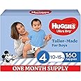 Huggies Ultra Dry Nappies Boy Size 4 (10-15kg)1 Month Supply 160 Count