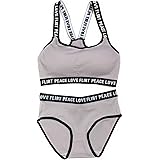 Amazon 黒 中学生 高校生 スポブラ スポーツブラショーツ上下セット 可愛い おしゃれ 小学生 ノンワイヤー ブラジャー パンツ セット 通販