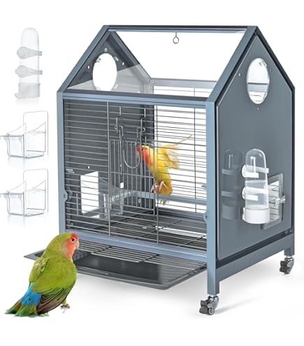 Medium Bird Cage CAITEC Parrot Bird Carrier Portable Cage Tough