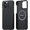 「PITAKA」 iPhone14 Pro ケース MagEZ Case 3 600Dアラミド繊維製 極薄・超軽量 マグネット内蔵 カーボン風デザイン MagSafe対応 耐衝撃 ミニマリスト (600D黒/グレーツイル柄)