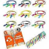 UpBrands 12 Pack Fidget Zipper Double Tour Bracelets 15.5 Inches Super Long Zipper Bracelets Sensory Toys Bulk Set Neon Color