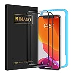 【ガイド枠付き】 【2枚セット】 Nimaso iPhone 11 / iPhone XR 用 全面保護フィルム 強化ガラス 【フルカバー】保護フィルム （ 6.1 インチ iPhone11 / iPhoneXR 用 フィルム ）