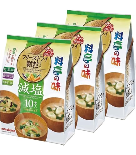 Amazon | 料亭の味 即席みそ汁 減塩 生みそタイプ 72食(4種各18袋)×2