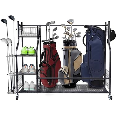 ❤️1品限り❤️ゴルフ収納ラック ゴルフバック2個用 特大ゴルフバックスタンド ❤️1品限り❤️ゴルフ収納ラック ゴルフバック2個用 特大ゴルフ