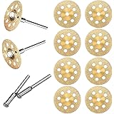 丸穴ミニダイヤモンドカッター 直径22mm 10枚入 2.35mm軸2本＋3mm軸2本 ダイヤモンドカッティングディスク ダイヤモンドビットブレードセット 回転式 研磨カッター ミニルーター/リューター/ルーター用 ゴールド