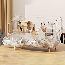 ハムスターケージ ハリネズミ ケージ ハムスターハウス ハムスター ゲージ Amazon | ハムスター ケージ W60*D36*H45CM 大きい DIY 大空間
