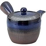 萬古焼 千筋ナマコ巻万古 急須(茶こし付/丸アミ) 476-22-713