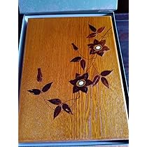 彫刻付き木製文箱 木製文箱 桜皮貝入 桜皮細工 柄付き 木の工芸品 - メルカリ