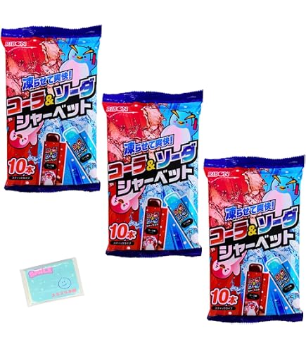 Amazon.co.jp: リボン コーラ＆ソーダシャーベット 10本 (8袋) : 食品