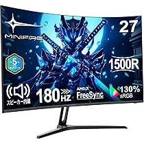 モニター 本体 最大出力180Hz Amazon.co.jp: Minifire モニター27インチ 湾曲ゲーミングモニター