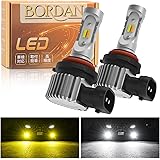 【2023爆光モデル】BORDAN フォグランプ LED 2色切り替え HB4 LED フォグ 2色切り替え HB3 LED フォグランプ 爆光 イエロー(3000K)/ホワイト(6000K) ディフォルトーホワイト ファンレス ヘッドライト用可 車