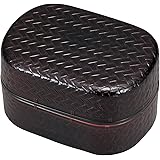 竹中 日本製 お弁当箱 アジロ 小判 溜 (上段)300ml、(下段)380ml T-06540