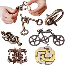 Amazon | 知恵の輪 5点セット メタルパズル 難易度6～2 頭の体操 脳