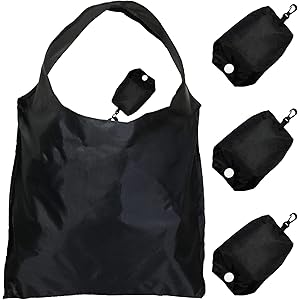 大容量折りたたみエコバッグ 3個入り ブラック departure