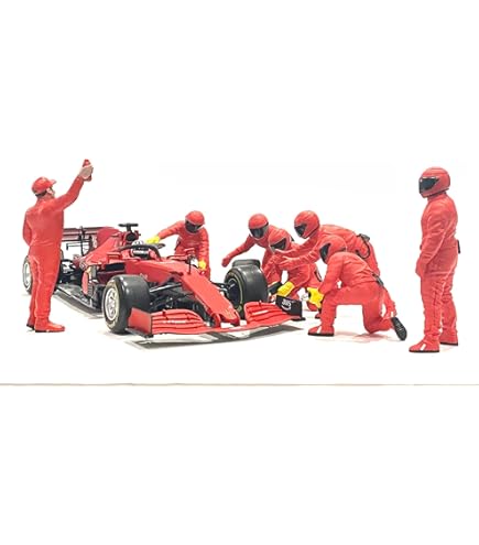 【中古】TSM 1/18 F1 ピットクルー フィギュア (6体セット) Amazon | アメリカンジオラマのフォーミュラワンF1ピットクルー7