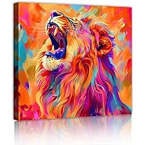 【無限の可能性】ライオン　絵画　ポップアート　キャンバスF9号　BAEZ3 無限の可能性】ライオン 絵画 ポップアート キャンバスF9号