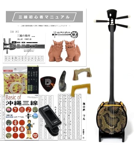 Amazon.co.jp: 三線 沖縄三味線 入門者向け10点セット チューナー