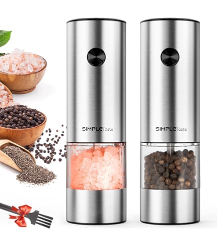 Amazon | 電動式塩コショウグラインダーセット – 電池式ステンレス製