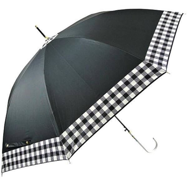 Amazon | [バーバリー] BURBERRY チェック柄ジャンプ式雨傘 ブラック系