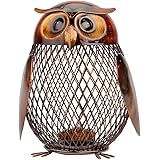 Tooarts フクロウボックス 貯金箱 動物の置物 クリエイティブ 飾り アイアン アート飾り 手作り装飾品