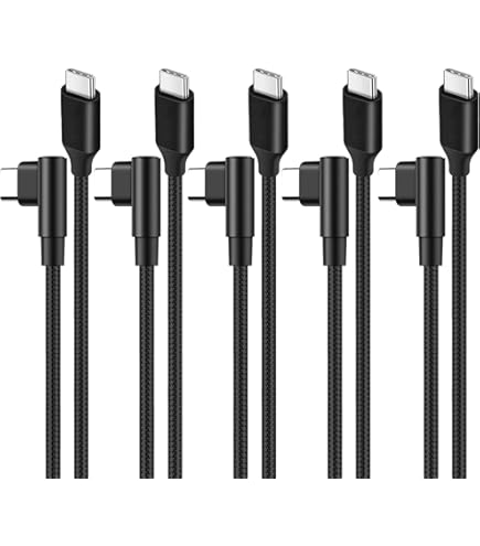 Amazon.co.jp: USB-C ＆ USB-C ケーブル L 字 (0.25m ブラック) 【5本