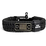 Hero Company Never Forgotten Paracord Bracelet - Tactical Survival Bracelet for Men with Bronze USA Flag - Helps Pair Militar
