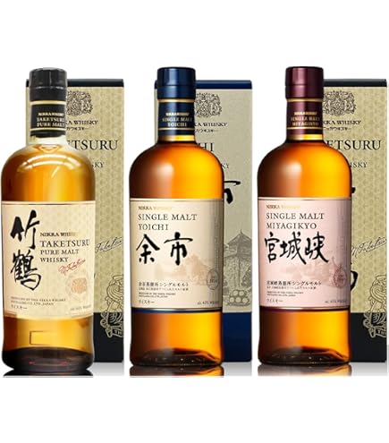 Amazon.co.jp: ウイスキーギフトセット 余市・竹鶴・宮城峡 シングル