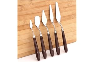 Cluolingィングナイフ ペインテ スパチュラ 油絵 ナイフ ステンレス製 絵画用 絵の具美術ツール 油絵絵画用 お絵かき 塗り絵 プレゼント アクリル塗料 5本セット