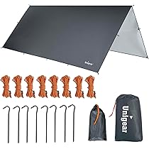 天幕　シェード キャンプ 収納ケース 防水 日除けサンシェル アウトドア Amazon | Unigear 防水タープ キャンプ タープ テント 軽量