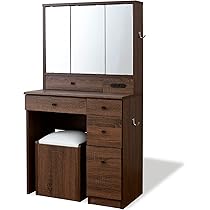 【極美品】 送料込み BELLEB ドレッサー 三面鏡ドレッサー ブラウン 木製 71vXL8BxwLL._AC_UL210_SR210,