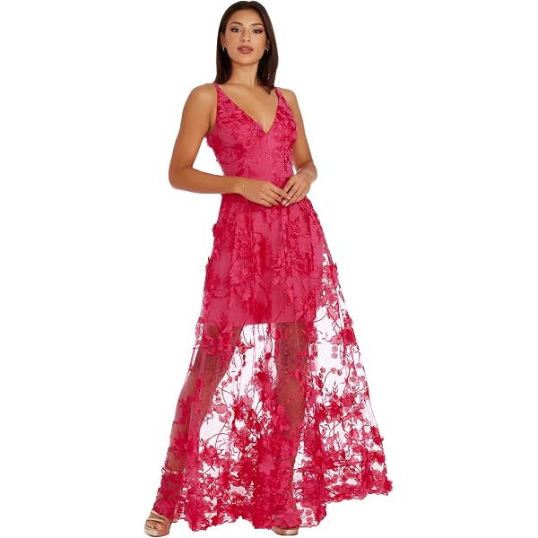 dress the population ava gown Women's Fit and Flare Maxi Dress, Black Multi, XX-Small Fashion Coral / Small Accordion item_no-2750-KATE013RED Size:42 / 12